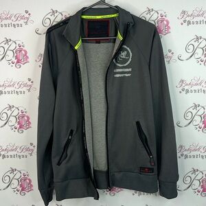 Parasuco sweater zip up collared Men's Dark Gray Bomber Jacket